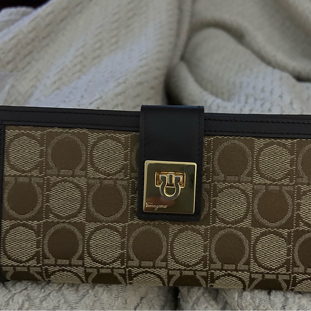 Salvatore Ferragamo Brown Logo Wallet